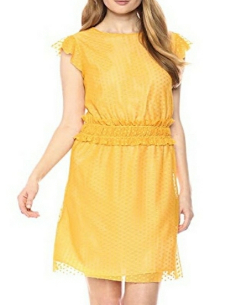 NWT ELLA MOON WOMEN'S RUFFLE SLEEVE SMOCKED WAIST MINI